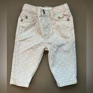 3/$18 Carter's Light Gray Polka Dot Pull-On Jeans